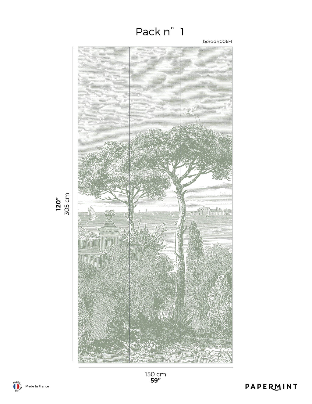 Seaside Mural - Pastel Green