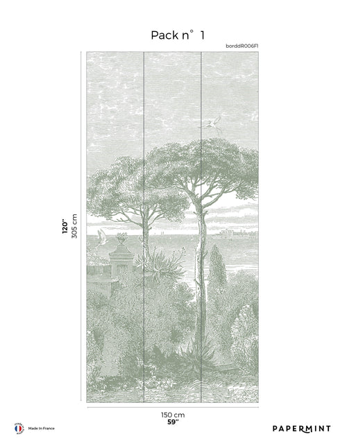 Fresque Bord de Mer - Vert Pastel