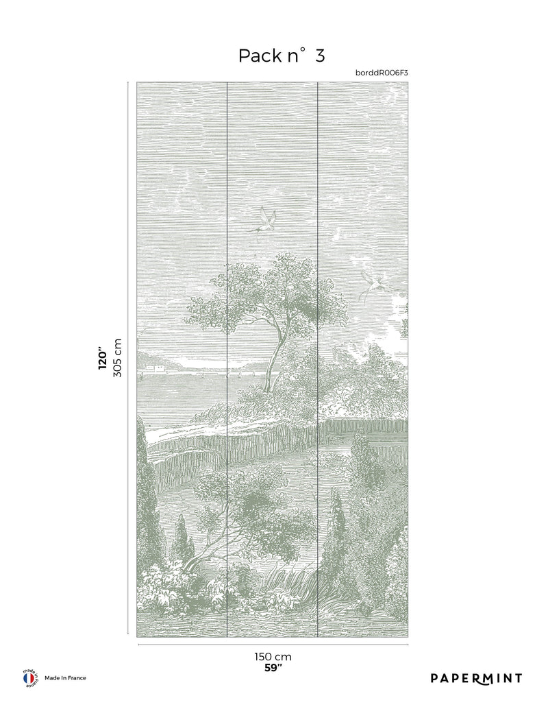 Fresque Bord de Mer - Vert Pastel