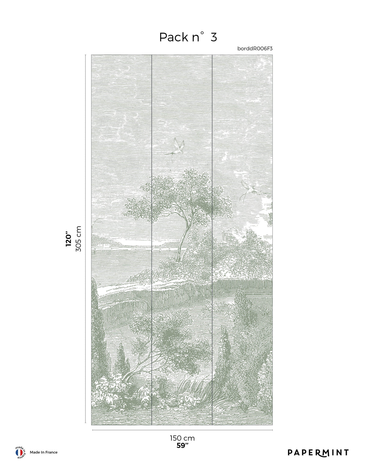 Seaside Mural - Pastel Green
