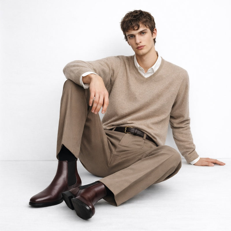 Bottines Jason - Cuir De Veau Lisse Bordeaux