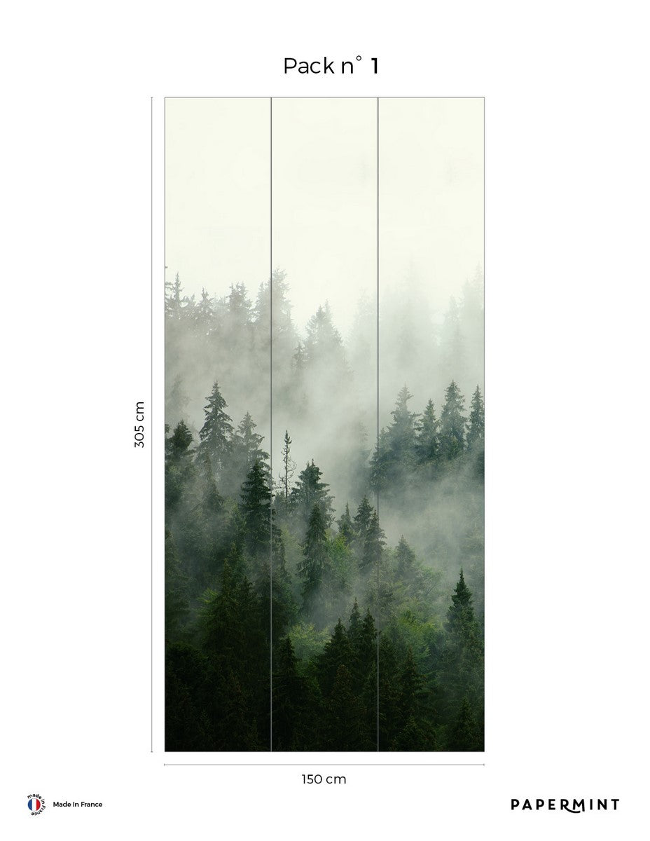 Boreal Forest Mural - Cyprus Green