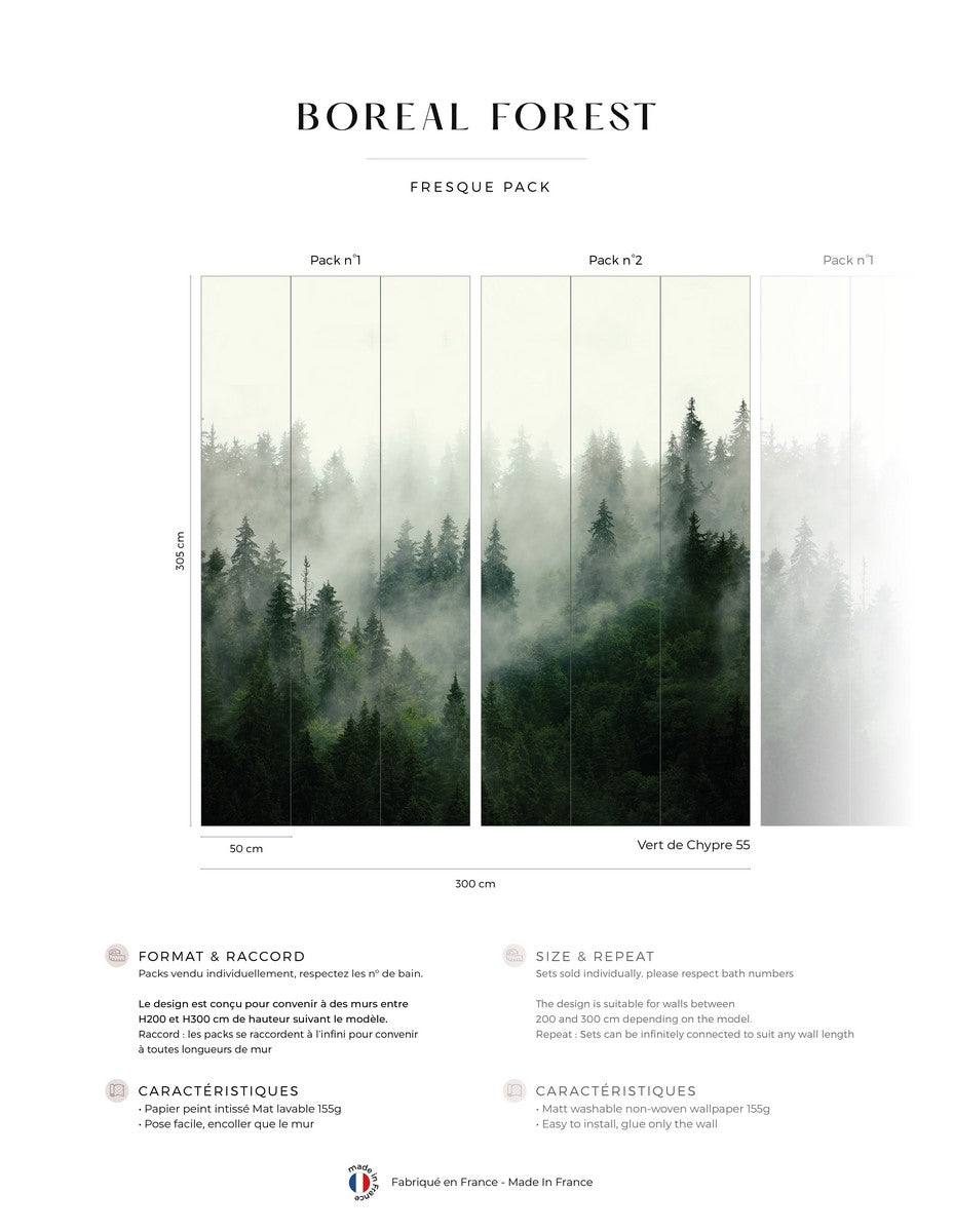 Boreal Forest Mural - Cyprus Green