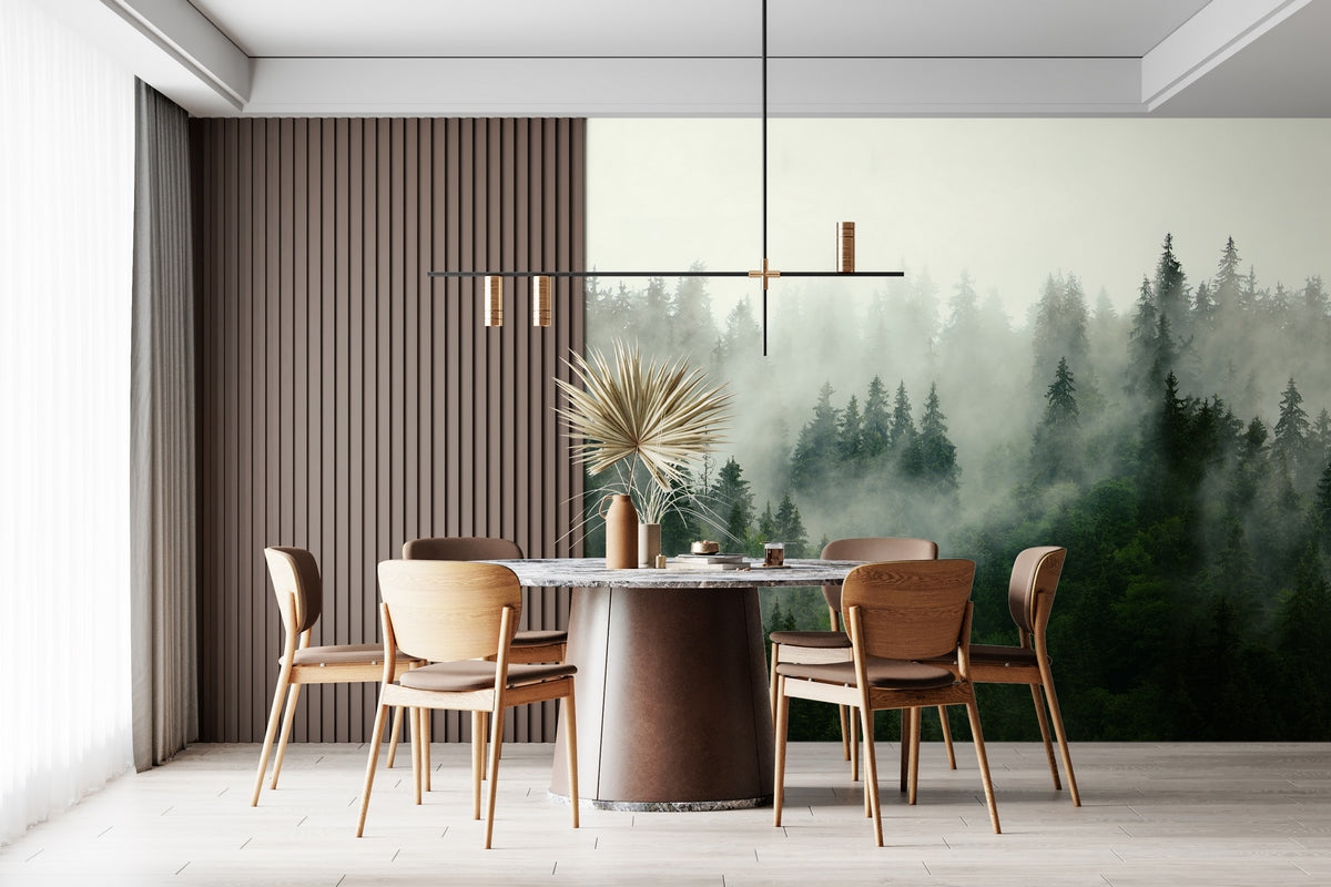Boreal Forest Mural - Cyprus Green