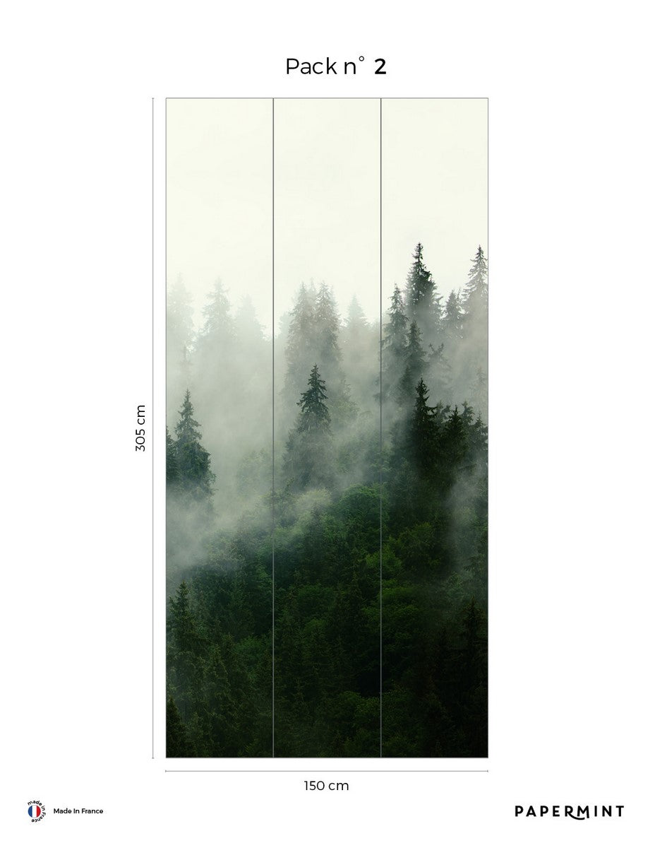 Boreal Forest Mural - Cyprus Green