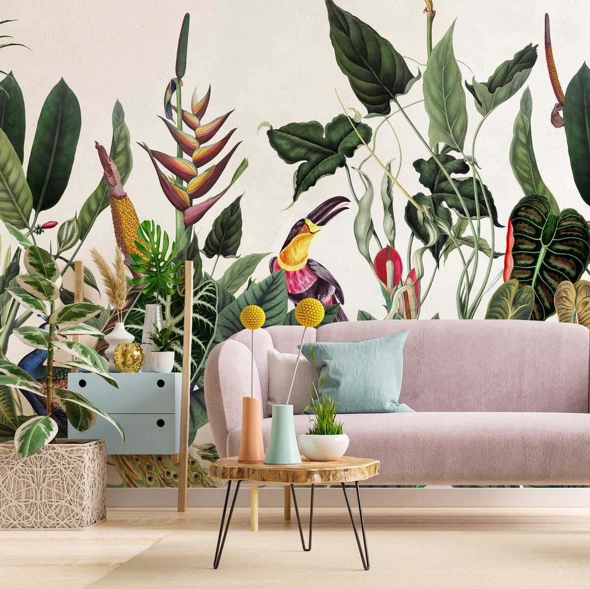 Borneo Mural - Tropical Green