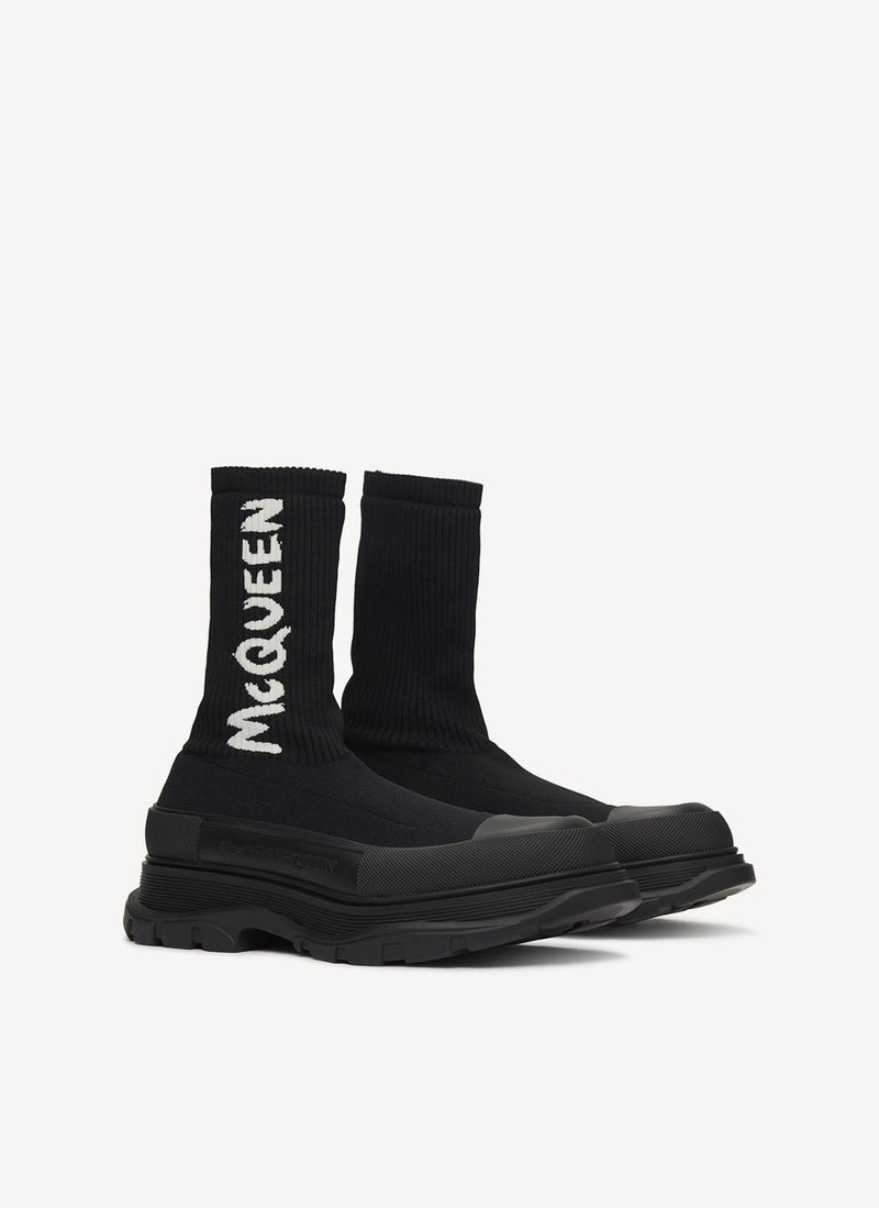 Alexander Mcqueen - Bottes À Logo - Black - Homme