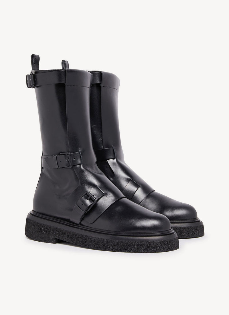 Max Mara - Bottes Buckles - Black - Femme