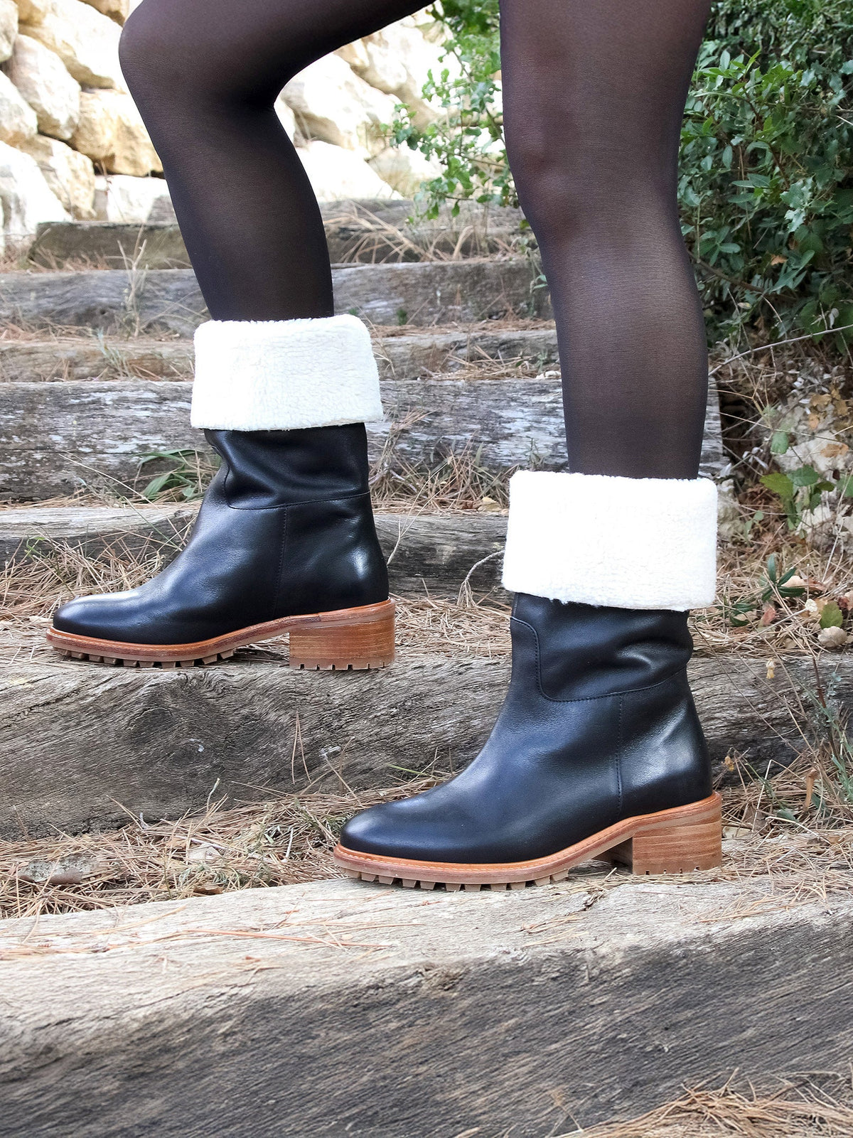 Botas Forradas de Piel Negro - Mujer