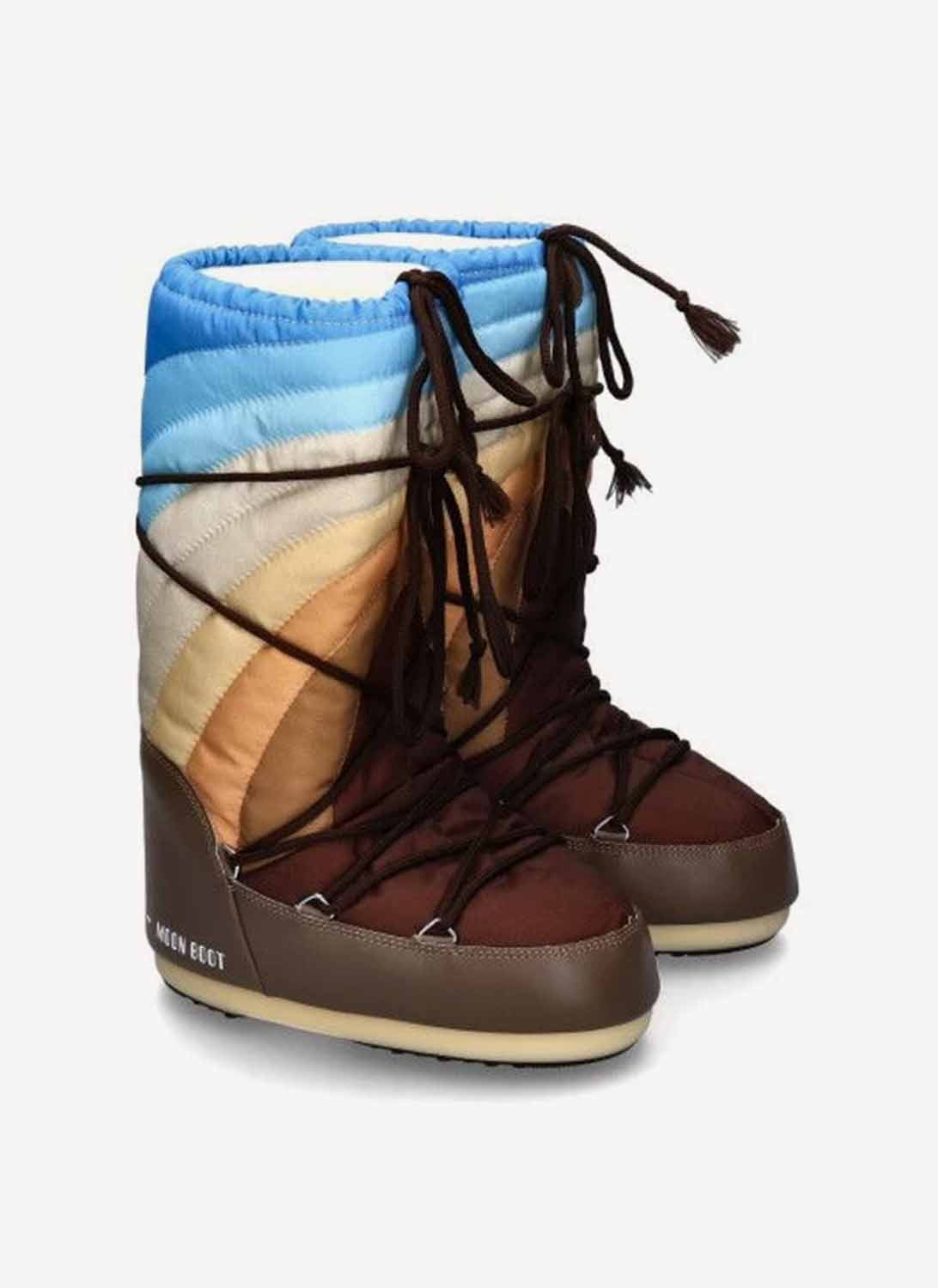 Moonboot - Botas Icon Rainbow High - Shitake Marrón Azul - Unisex