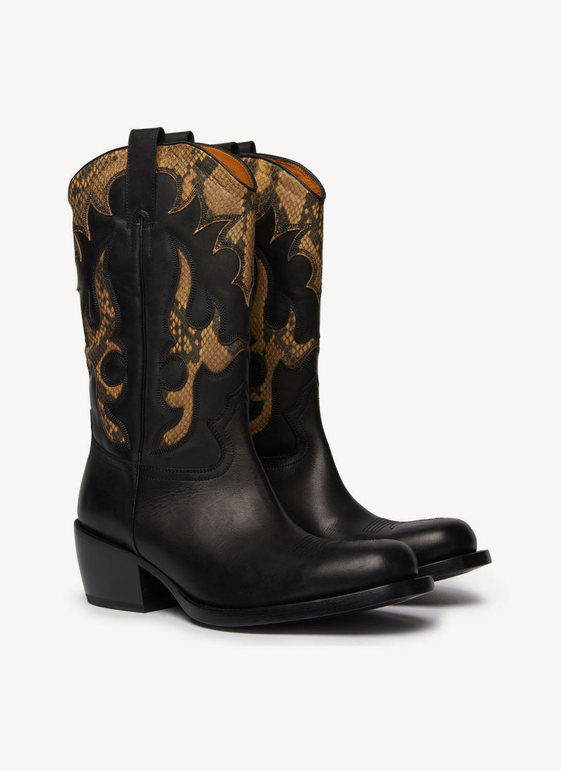 Dries Van Noten - Bottes Santiags - Black - Homme