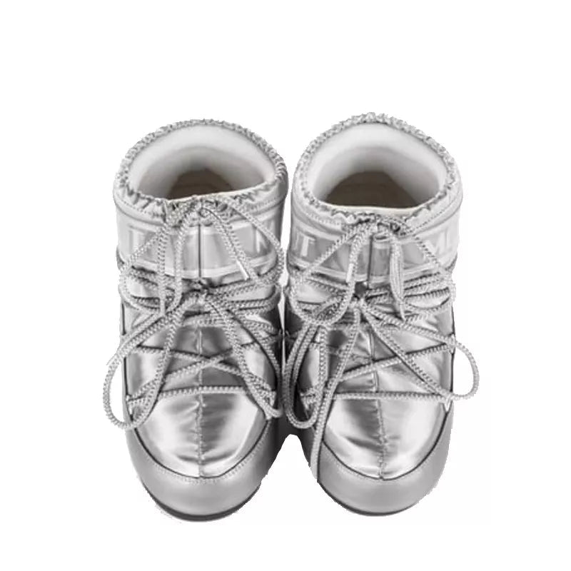 Bottines Icon Low Glance Satin - Argent/Blanc