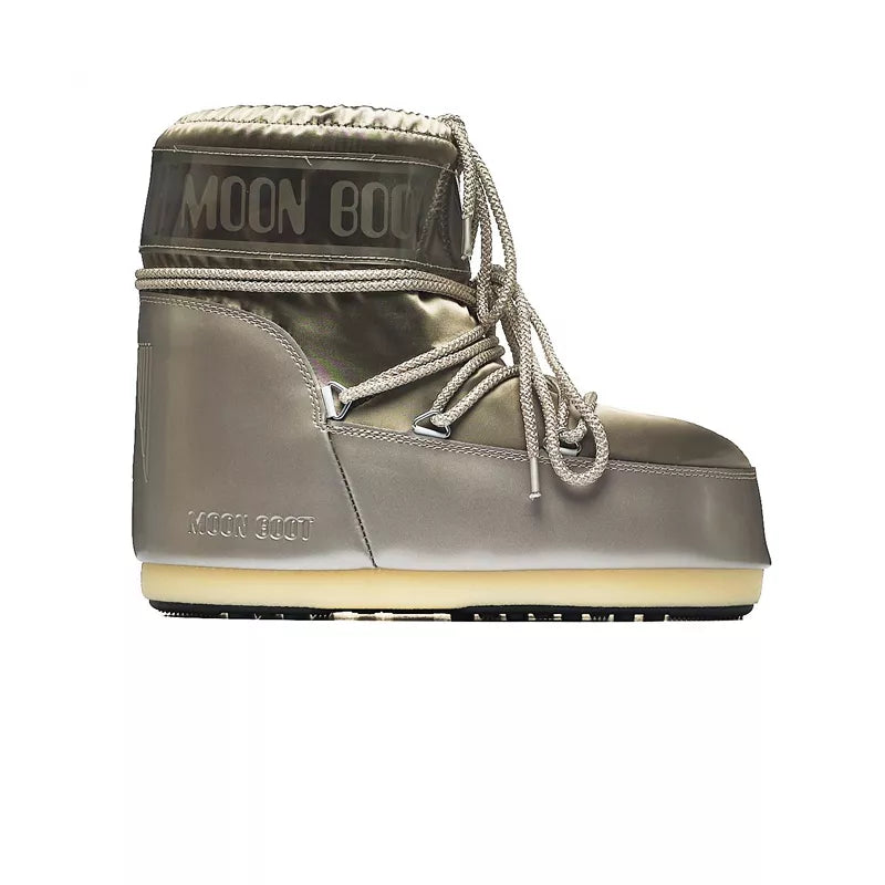Icon Low Glance Satin Ankle Boots - Platinum Gold Satin