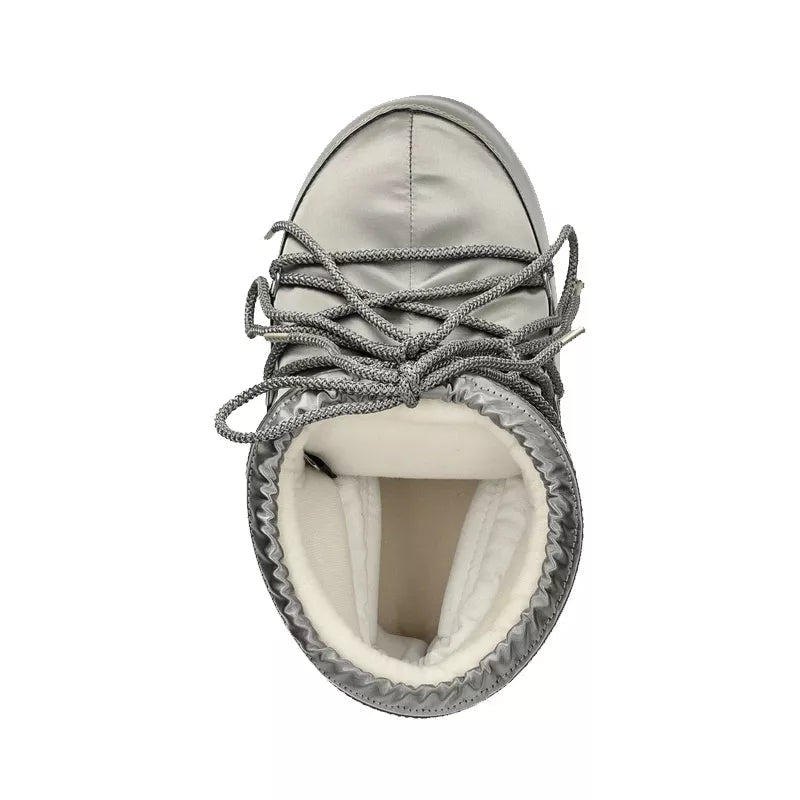 Bottines Icon Low Glance Satin - Argent/Blanc