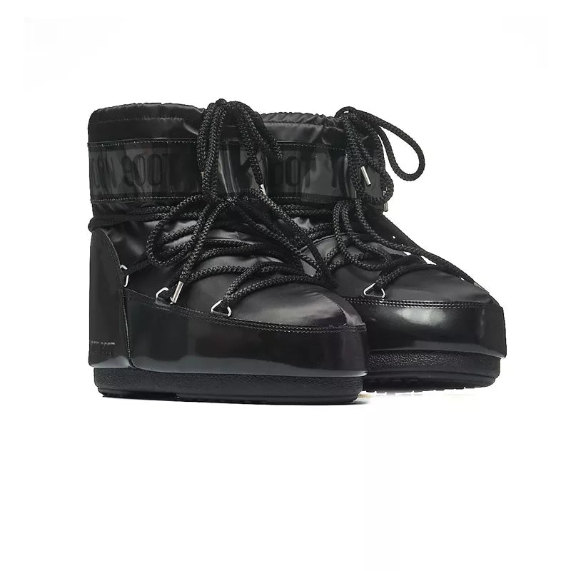 Moon Boot - Botines Icon Low Glance de satén - Negro