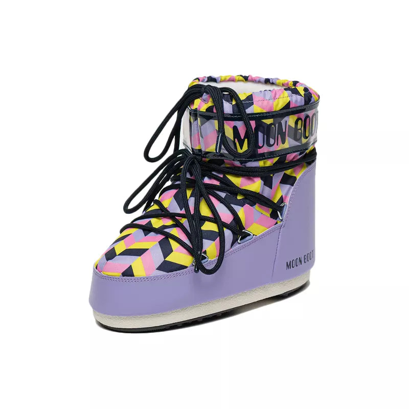 Bottines Icon Low Imprime Optique - Violet/Rose/Marine/Fluo