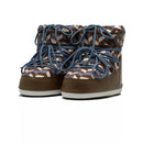 Icon Low Optical Print Ankle Boots - Brown/Sky Blue/Beige