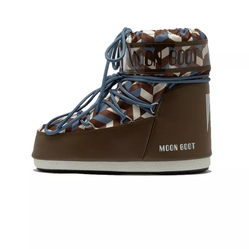 Botines Icon Low con estampado óptico - Marrón/Azul cielo/Beige