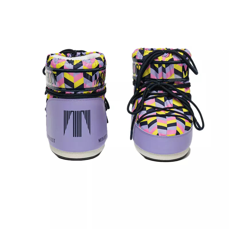 Bottines Icon Low Imprime Optique - Violet/Rose/Marine/Fluo