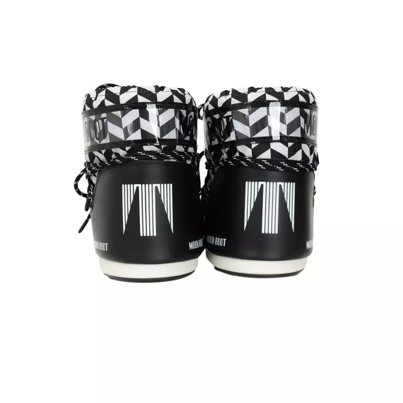 Icon Low Optical Print Ankle Boots - Black/White