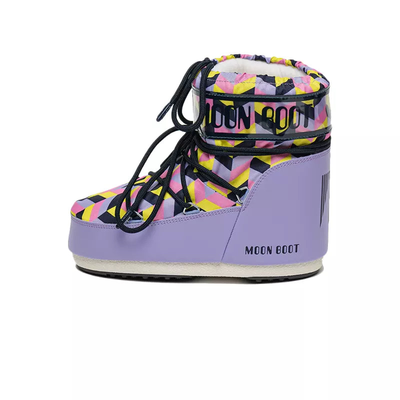 Bottines Icon Low Imprime Optique - Violet/Rose/Marine/Fluo