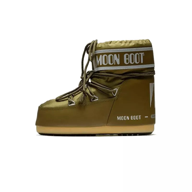 Icon Low Nylon Ankle Boots - Khaki/White