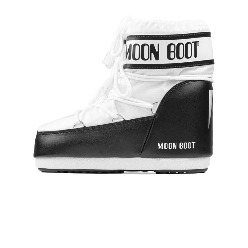 Icon Low Nylon Ankle Boots - White/Black