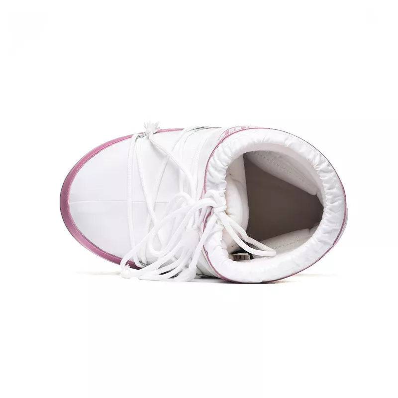 Icon Low Nylon Ankle Boots - White/Pink
