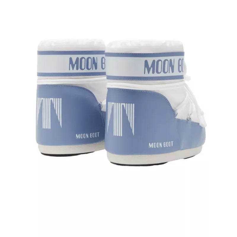 Botines Icon Low Nylon - Gris Azul/Blanco