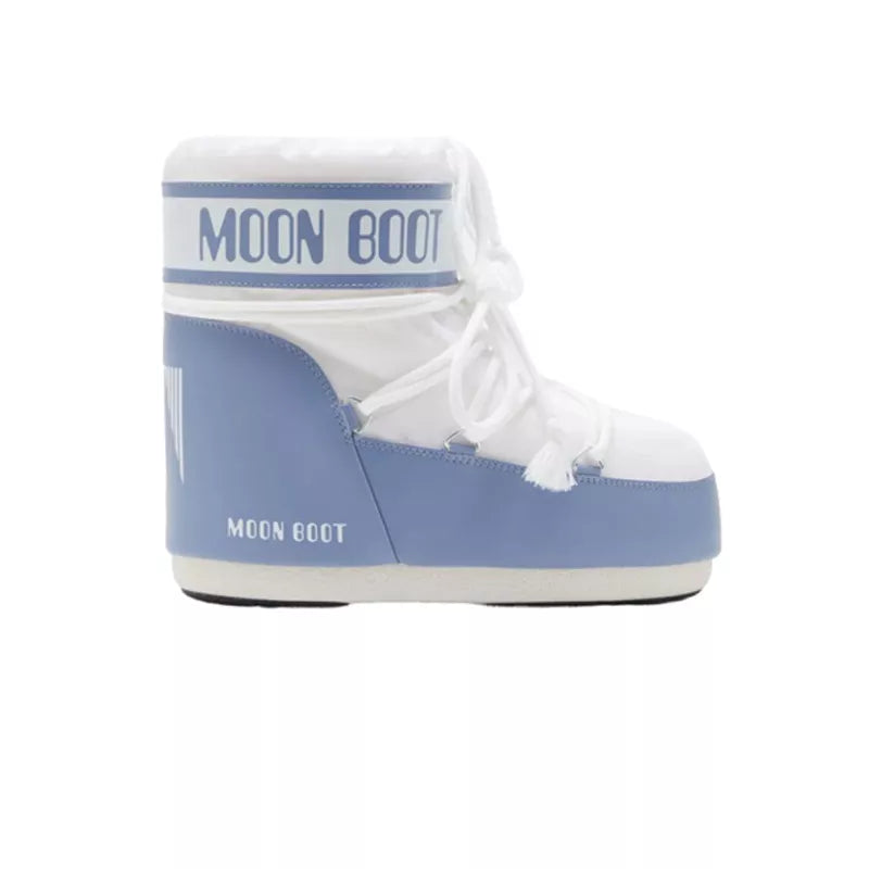 Botines Icon Low Nylon - Gris Azul/Blanco