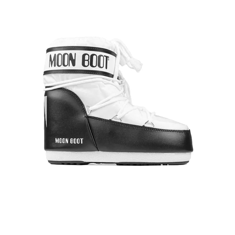 Icon Low Nylon Ankle Boots - White/Black