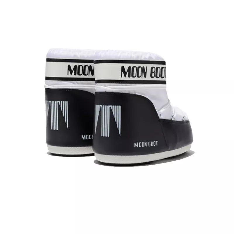 Icon Low Nylon Ankle Boots - White/Black
