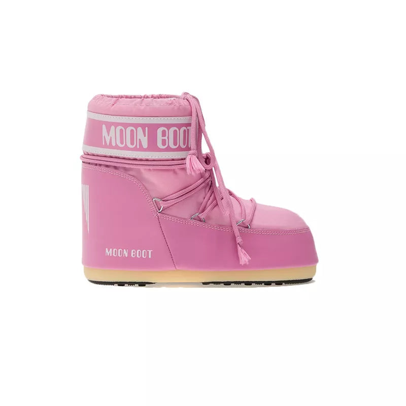 Moon Boot - Icon Low Nylon Ankle Boots - Pink/White