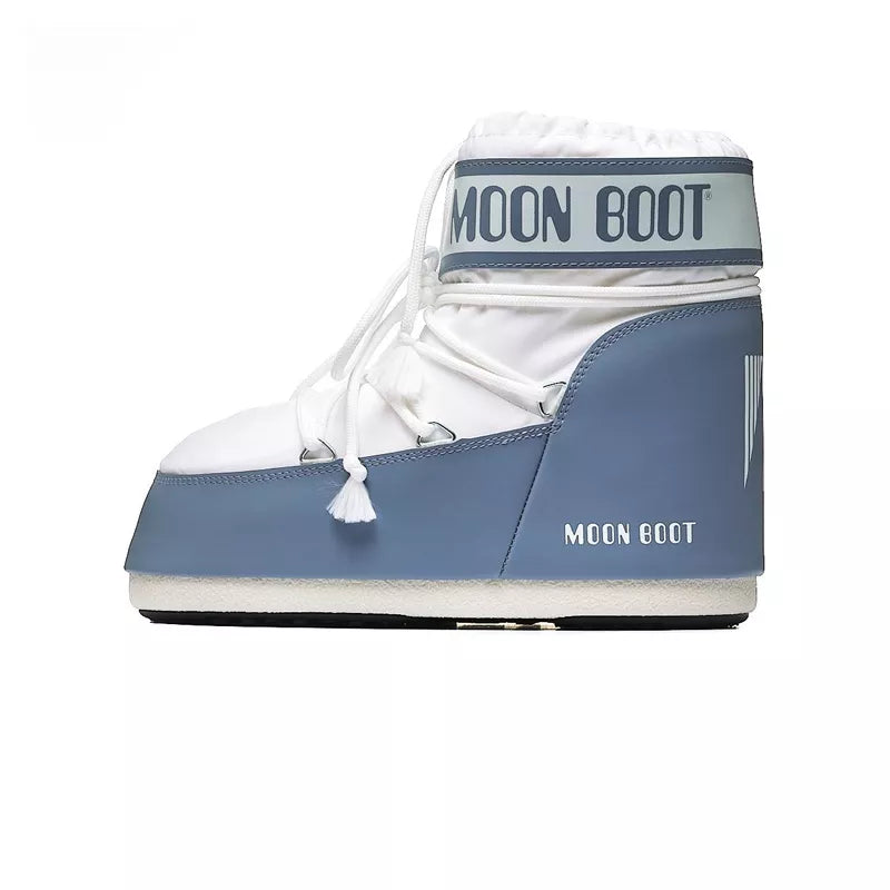 Botines Icon Low Nylon - Gris Azul/Blanco