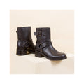 Bottines Biker Cuir Noir - Femme