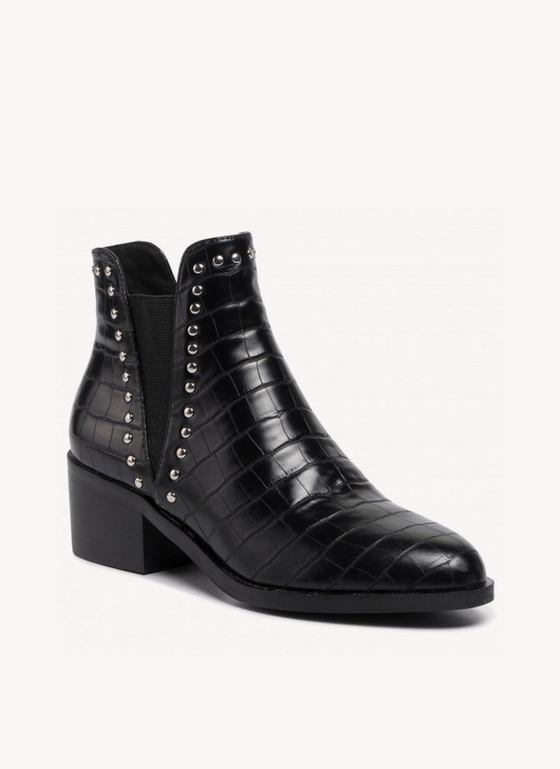 Steve Madden - Bottines Cade - Black Croco - Femme