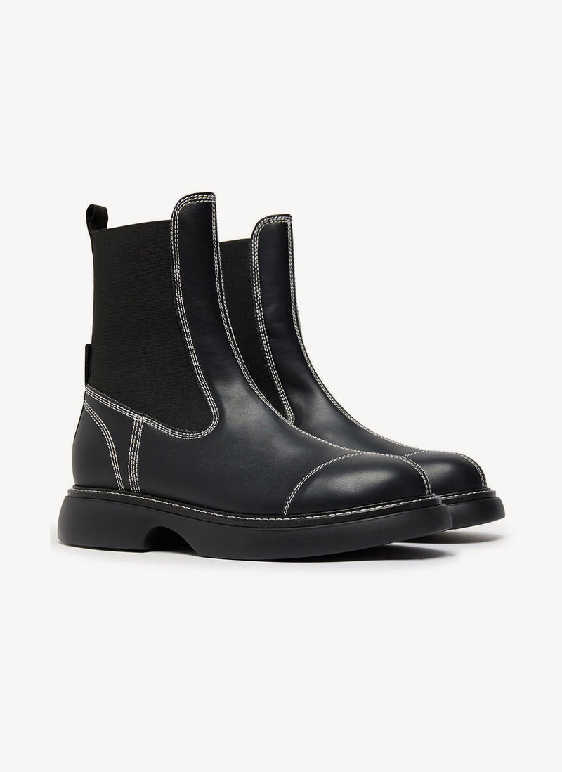 Ganni - Bottines Chelsea Everyday - Black - Femme