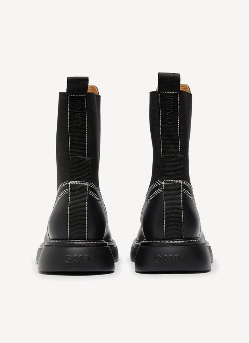 Ganni - Bottines Chelsea Everyday - Black - Femme