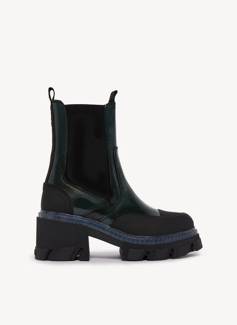 Ganni - Bottines Chelsea Mid - Dark Green - Femme