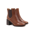 Chelsea Boots met Hak van Camelkleurig Leer - Dames