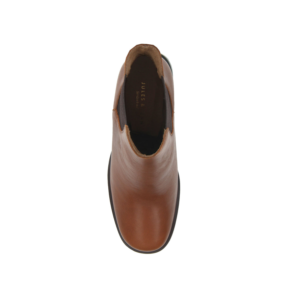 Bottines Chelsea Talon Cuir Camel - Femme