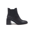 Bottines Chelsea Talon Cuir Noir - Femme