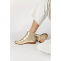 Anaki - Crackled Gold Ankle Boots - Anaki