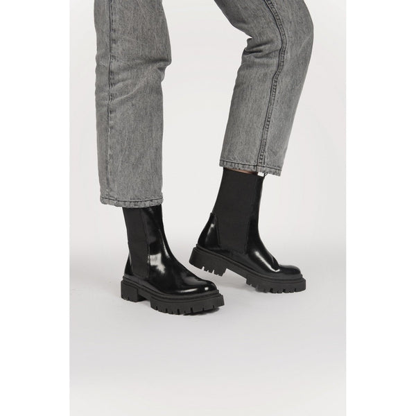 Anaki - Brushed Leather Ankle Boots - Black - Anaki