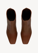 Max Mara - Bottines En Cuir Abby - Brown - Femme