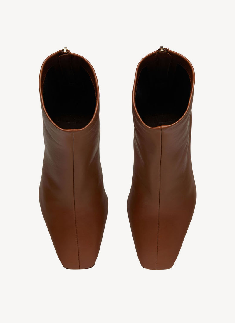 Max Mara - Bottines En Cuir Abby - Brown - Femme