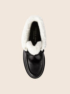 Bottines Fourrées Basses Cuir Noir - Femme