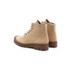 Bottines Crantées Toile Recyclée Camel - Femme