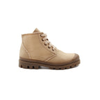 Bottines Crantées Toile Recyclée Camel - Femme