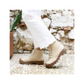 Bottines Crantées Toile Recyclée Camel - Femme